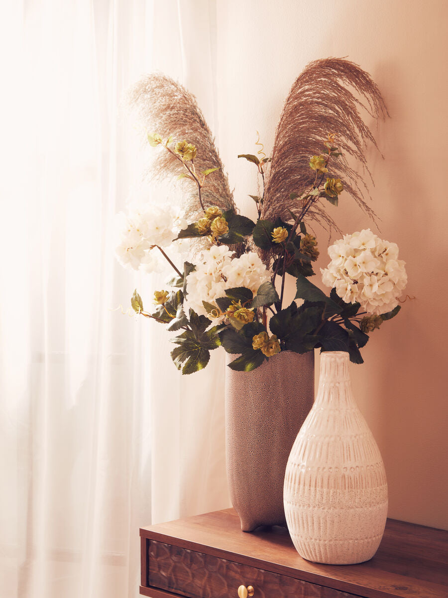 Orsina Blue Tall Pampas Grass Stem – Bendable Dried Floral Decor