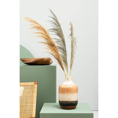 Orsina Blue Tall Pampas Grass Stem – Bendable Dried Floral Decor