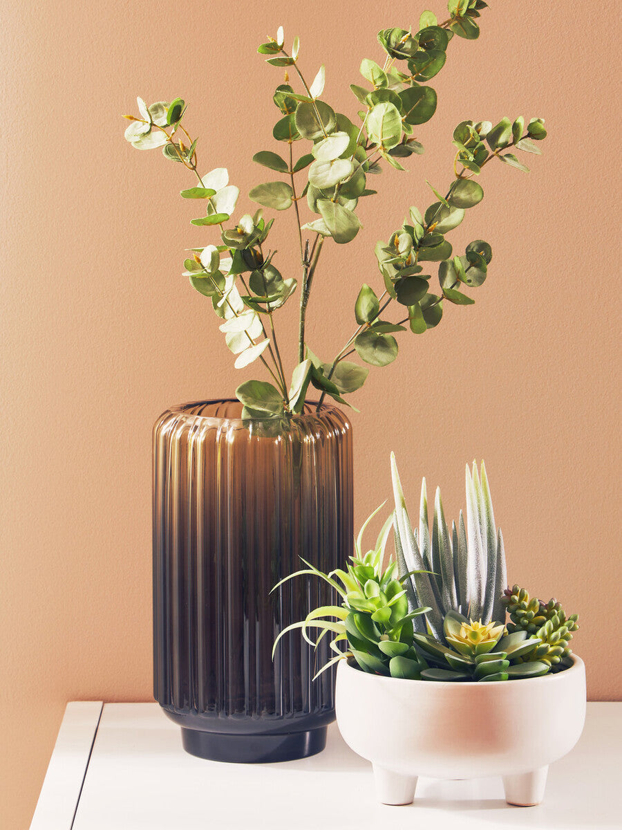 Orsina Fiori Mixed Artificial Succulents in Large White Ceramic Pot