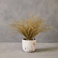 Orsina Fiori Artificial Grass Plant in White Marble Ceramic Pot