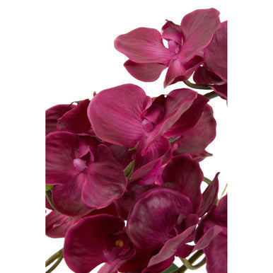 Orsina Fiori Purple Orchid Artificial Plant in Silver Square Pot