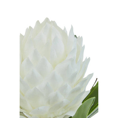Orsina Fiori White Tropical Artificial Plant in Black Ceramic Pot