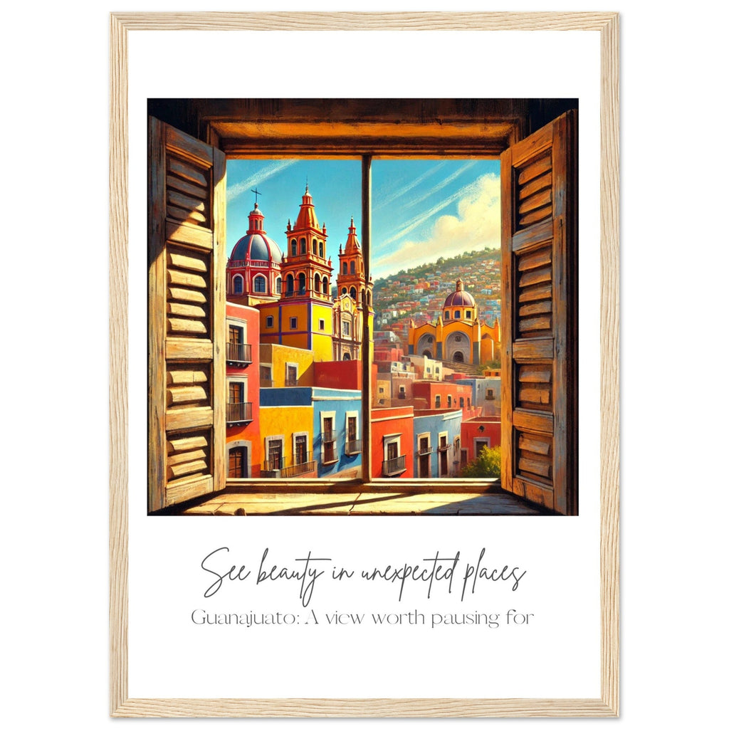 Guanajuato Mexico Framed Wall Art – Colourful Cityscape Travel Print, Spanish Architecture Decor, Vibrant Mexican Poster