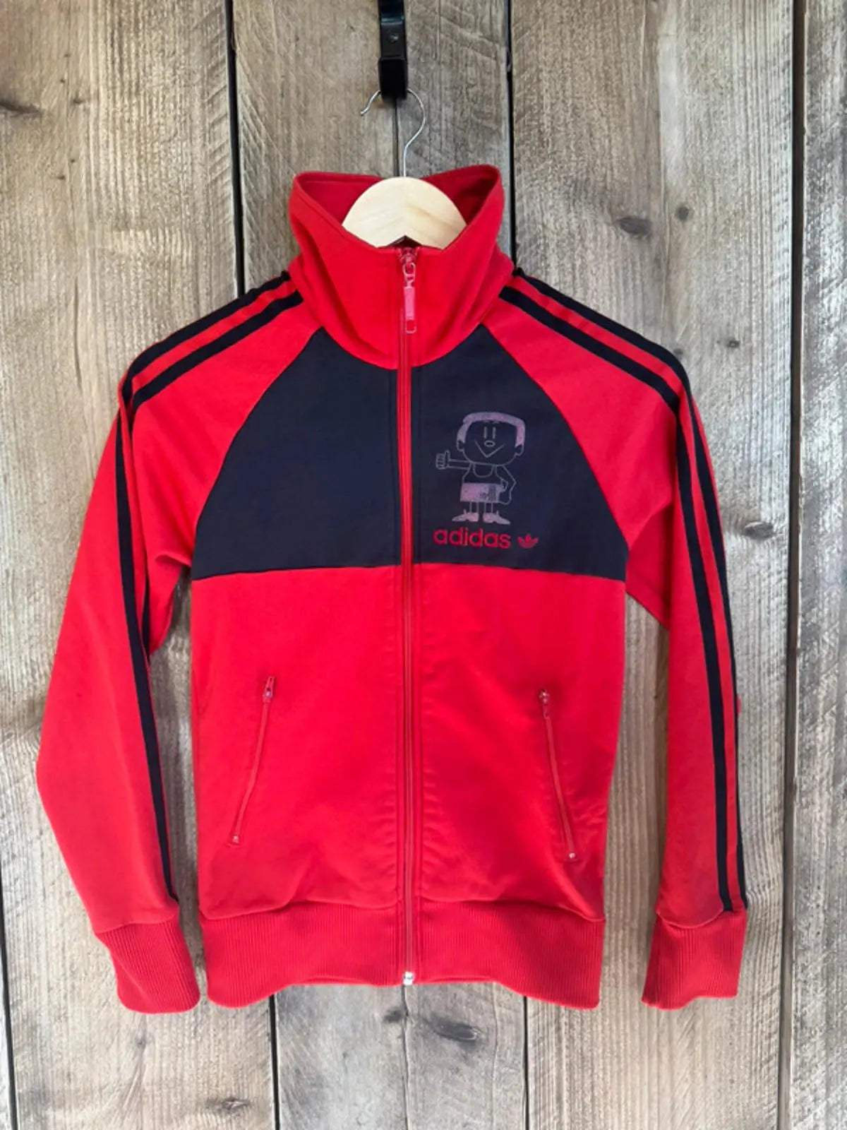 Vintage Adidas Originals Womens Trimm Dich Tracksuit Top Size 8 Retro Indie
