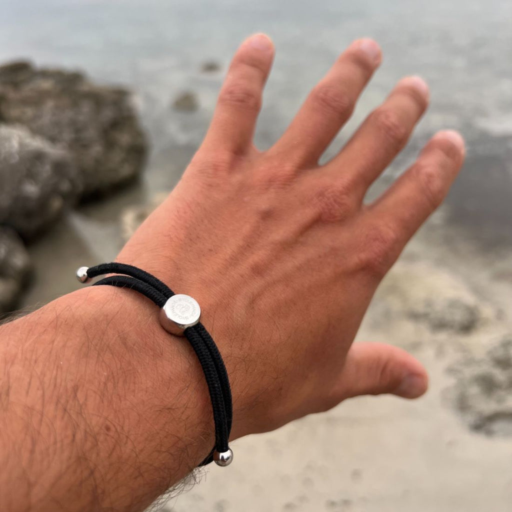 Swole Panda Jet Black Recycled Rope Bracelet | Sustainable Unisex Jewelry