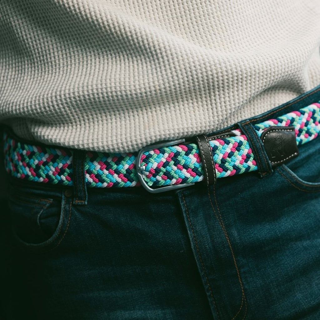 Swole Panda Bright Zigzag Woven Belt | Recycled Elasticated Unisex