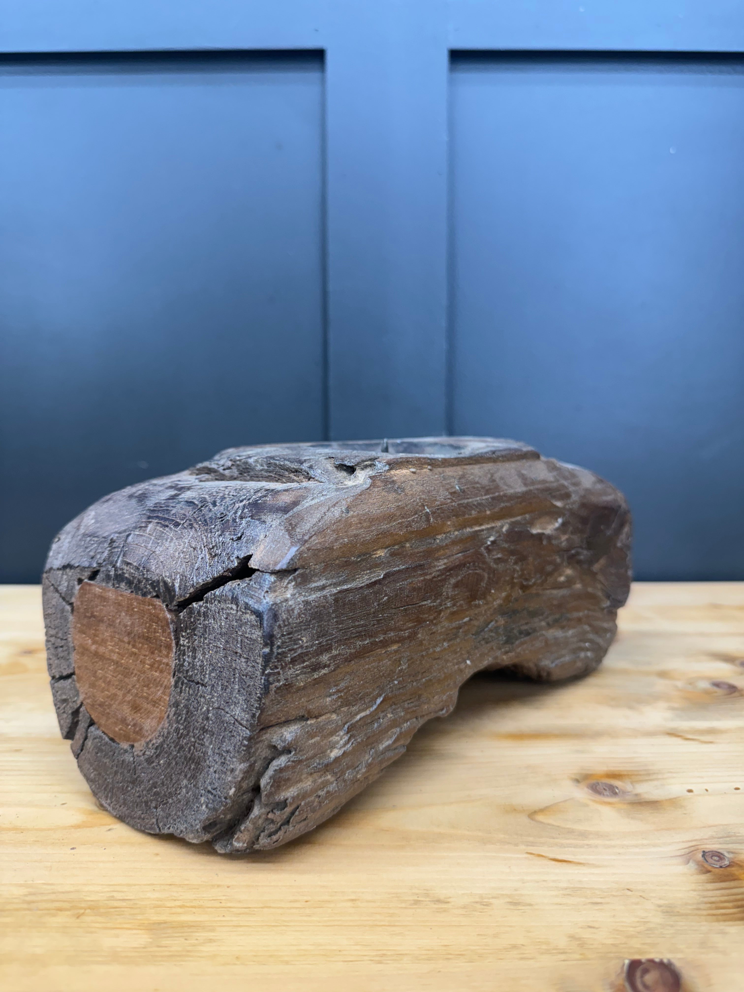 Rustic Reclaimed Wood Candle Holder | Antique Farmhouse Decor Stand