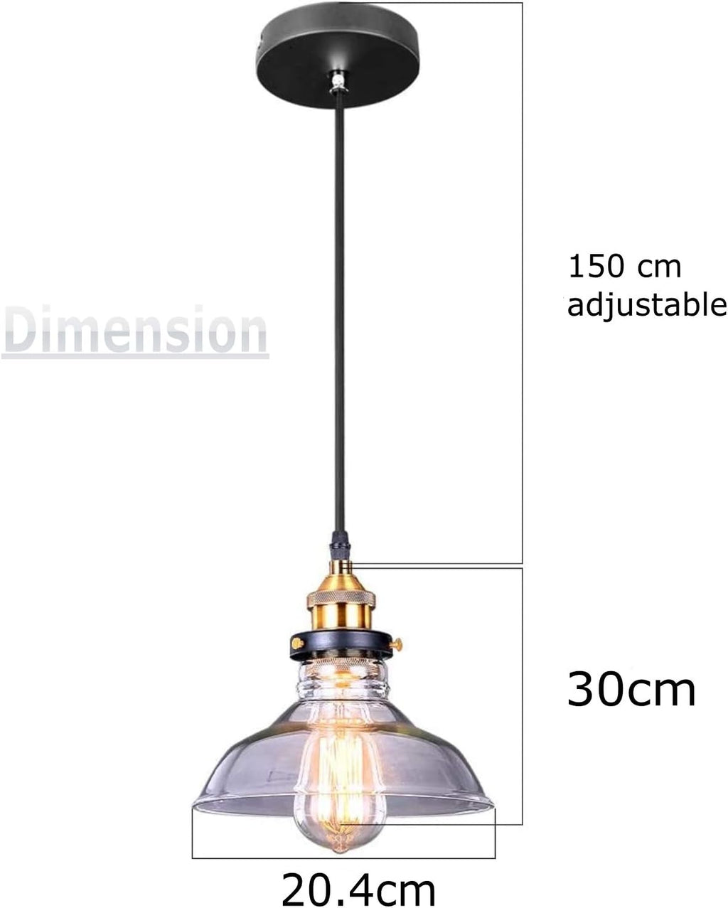 Glighone Industrial Glass Pendant Light – Retro E27 Ceiling Lamp