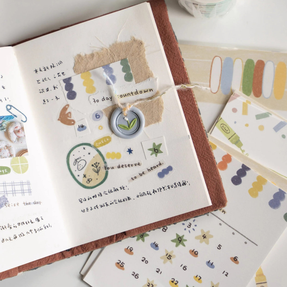 LuLuFun Studio Grid Memo Note Pad – 24 Sheet Season Stationery Set