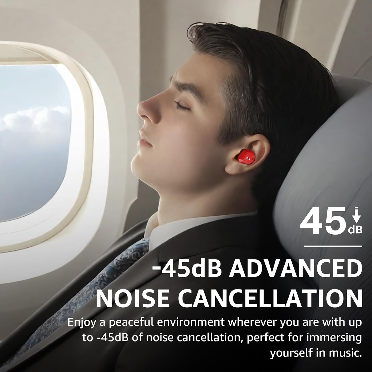 TOZO Hybrid Active Noise Cancelling Wireless Earbuds – 59H Playtime