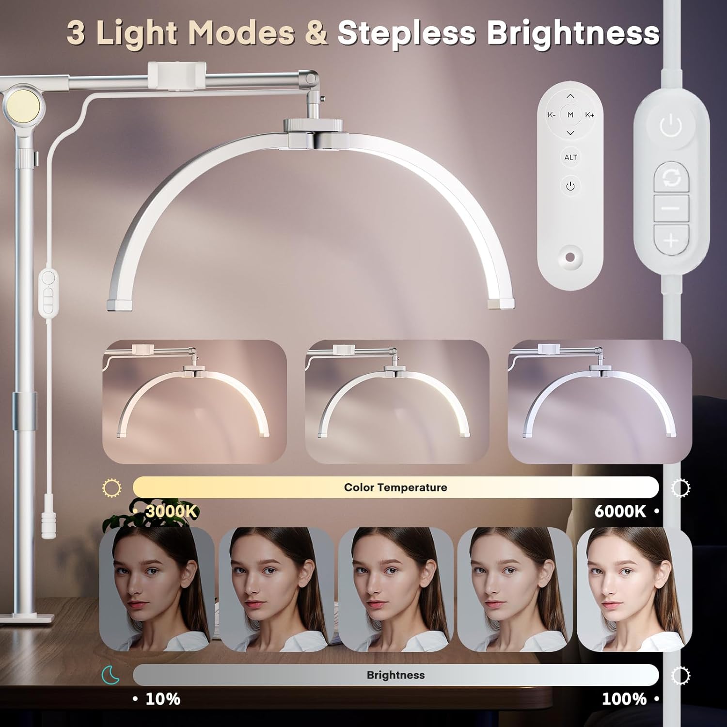 Massive Discounts 2-in-1 Half-Moon Lash Light with Phone Holder