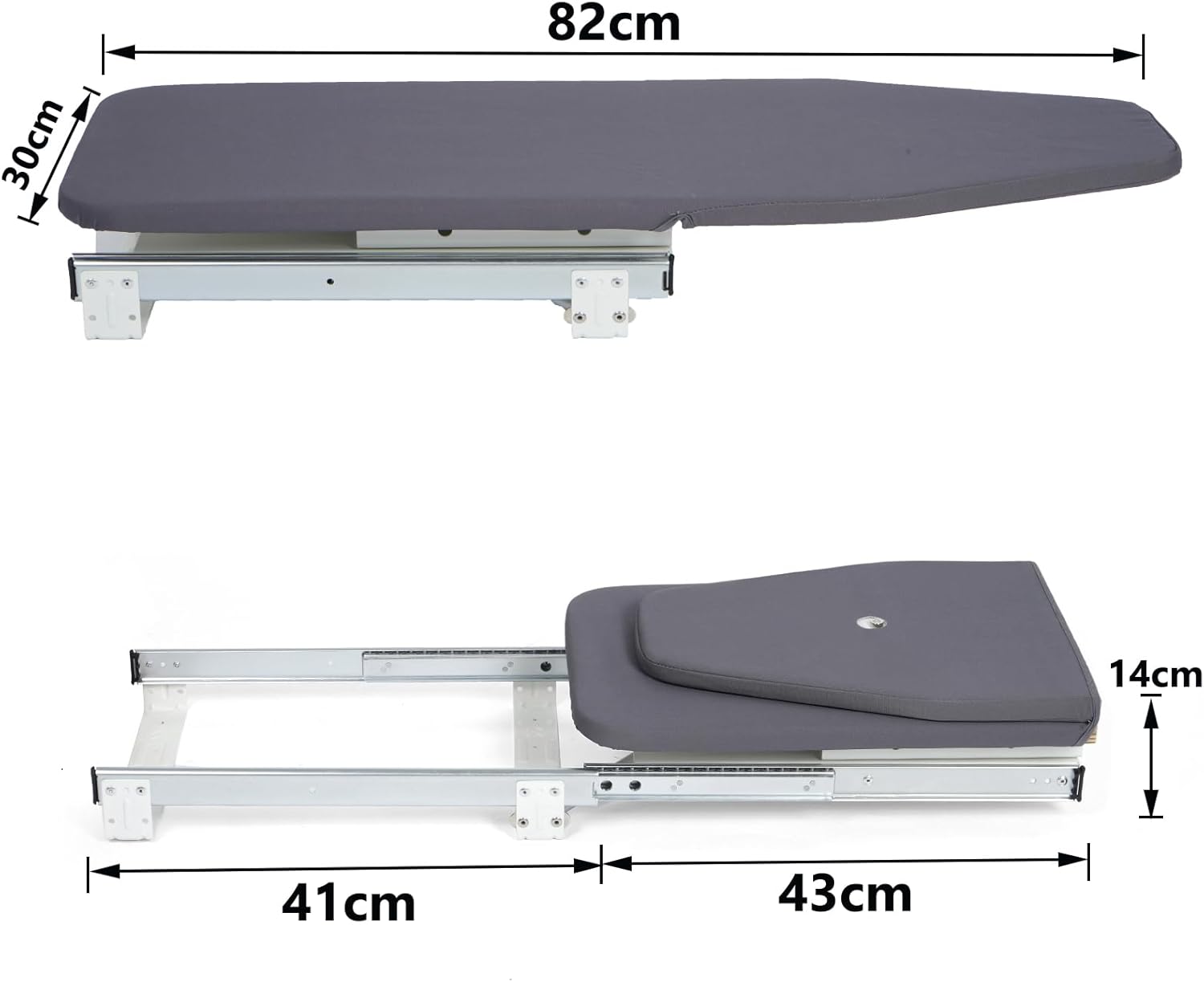 Nisorpa Folding Ironing Board | 180° Swivel Pull Out Space Saving