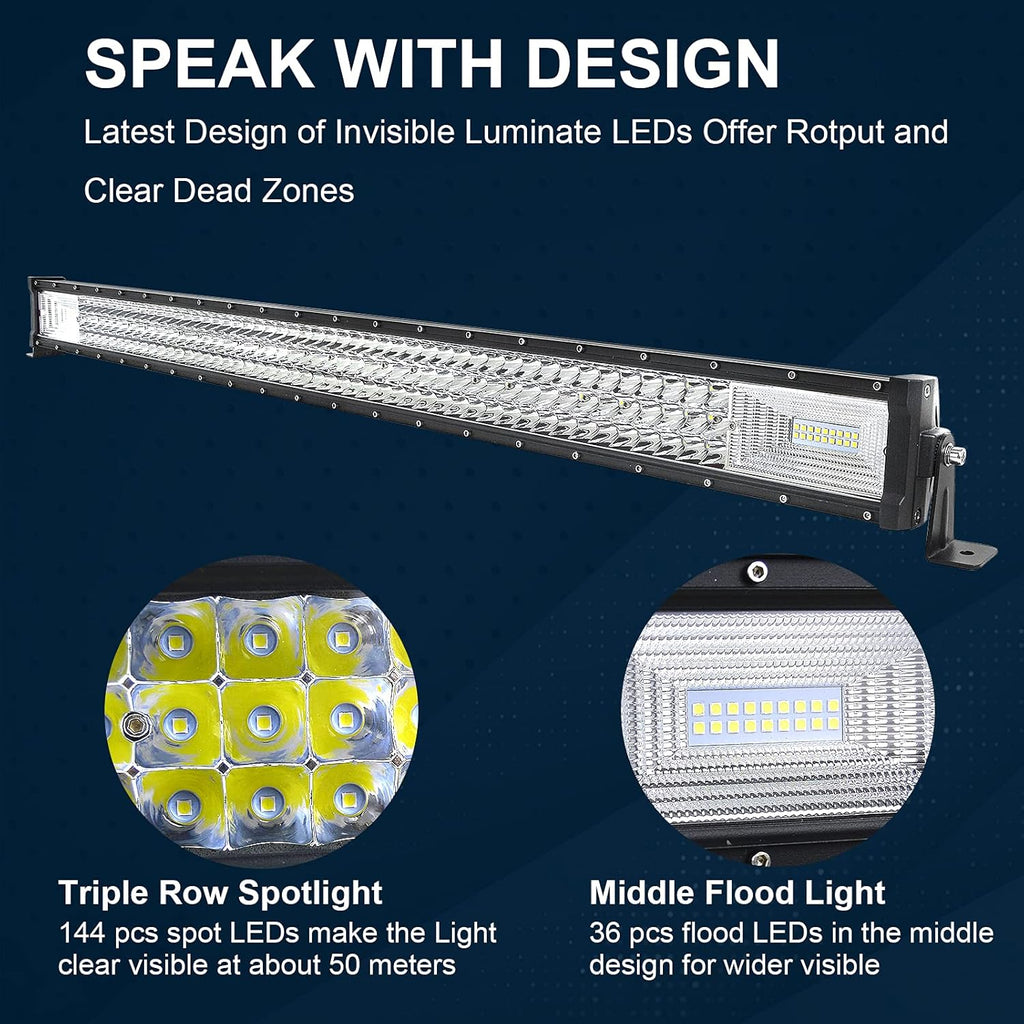 RIGIDON 42'' Slim LED Light Bar - 540W Waterproof Off-Road Combo Beam