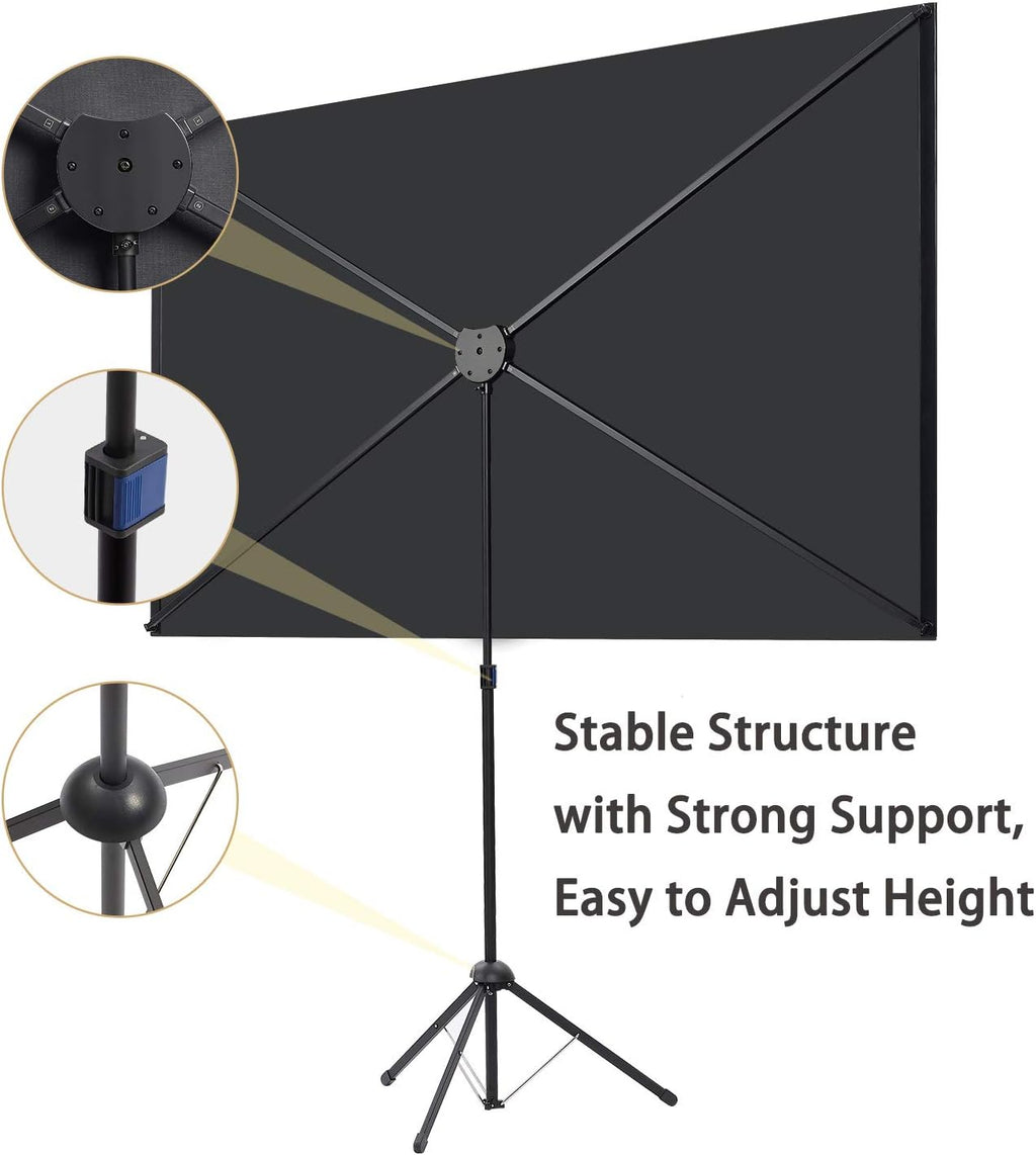 Excelimage 100 Inch Projector Screen with Stand | Portable 16:9 Tripod