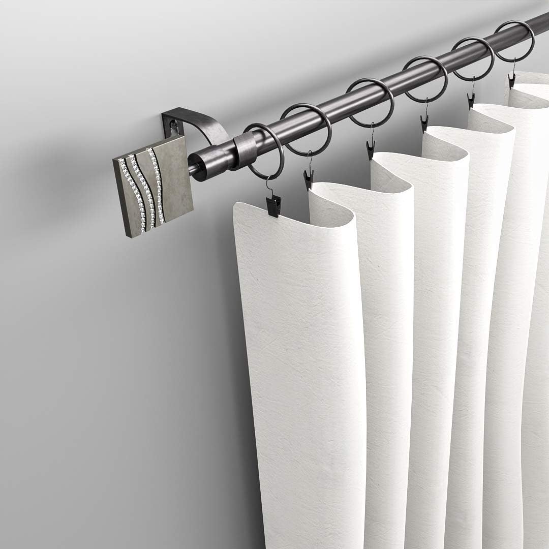 Massive Discounts Black Nickel Curtain Pole | Adjustable 130-240cm