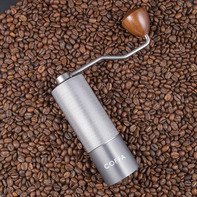 COFFA Manual Coffee Grinder | Stainless Steel Burr Hand Crank Portable