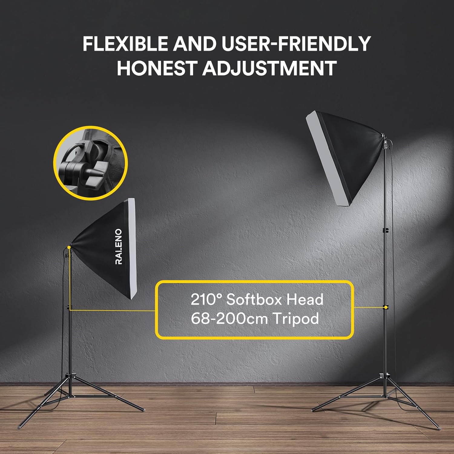 RALENO Softbox Lighting Kit | 2-Pack 50W LED 5500K Photography Studio Lights