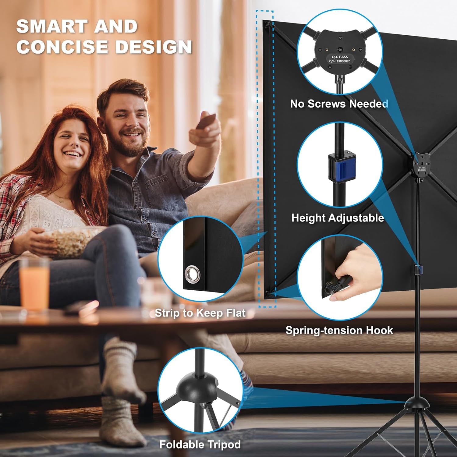 Massive Discounts 80 Inch ALR Projector Screen with Stand | Portable