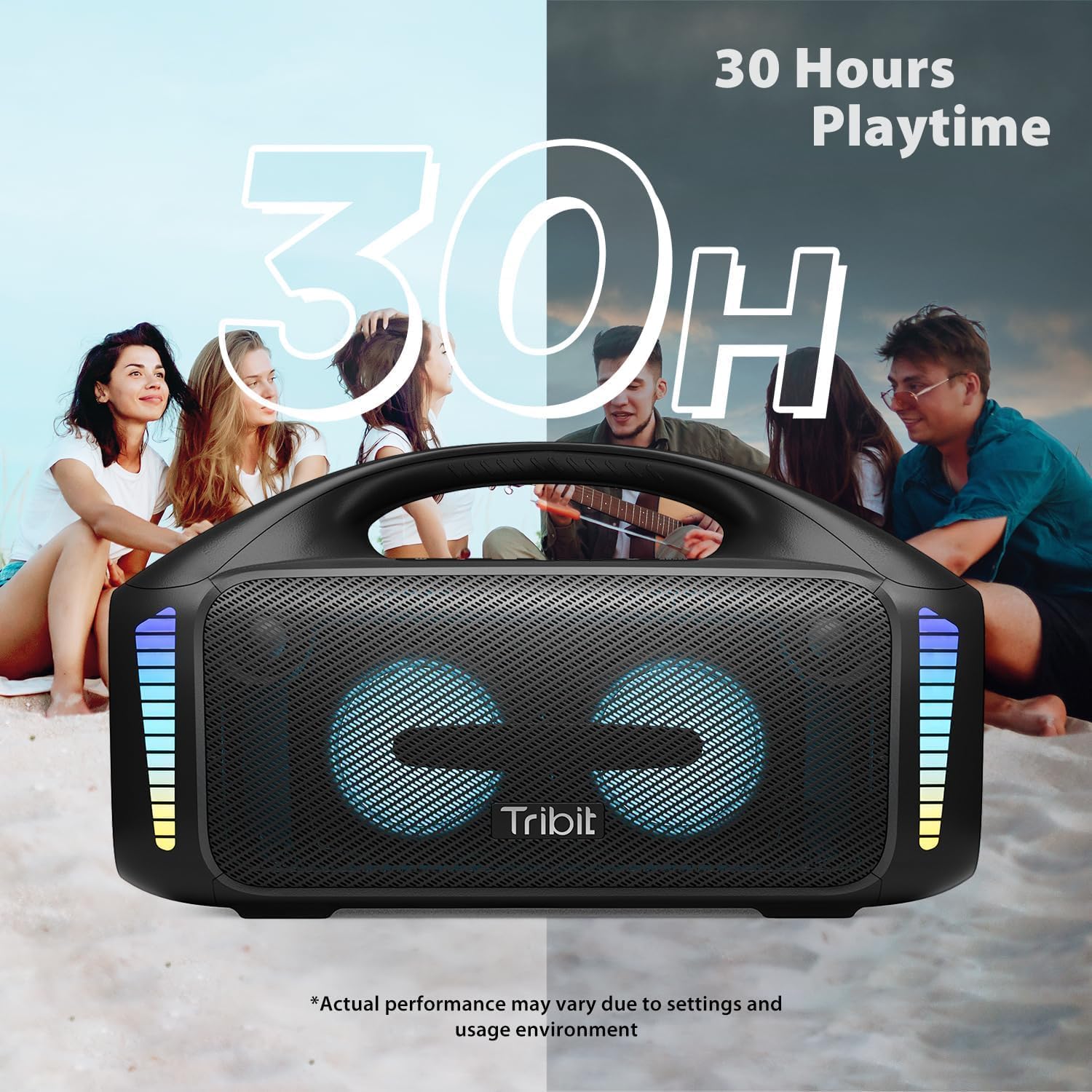 Tribit StormBox Blast 90W Bluetooth Speaker | IPX7 Waterproof & LED