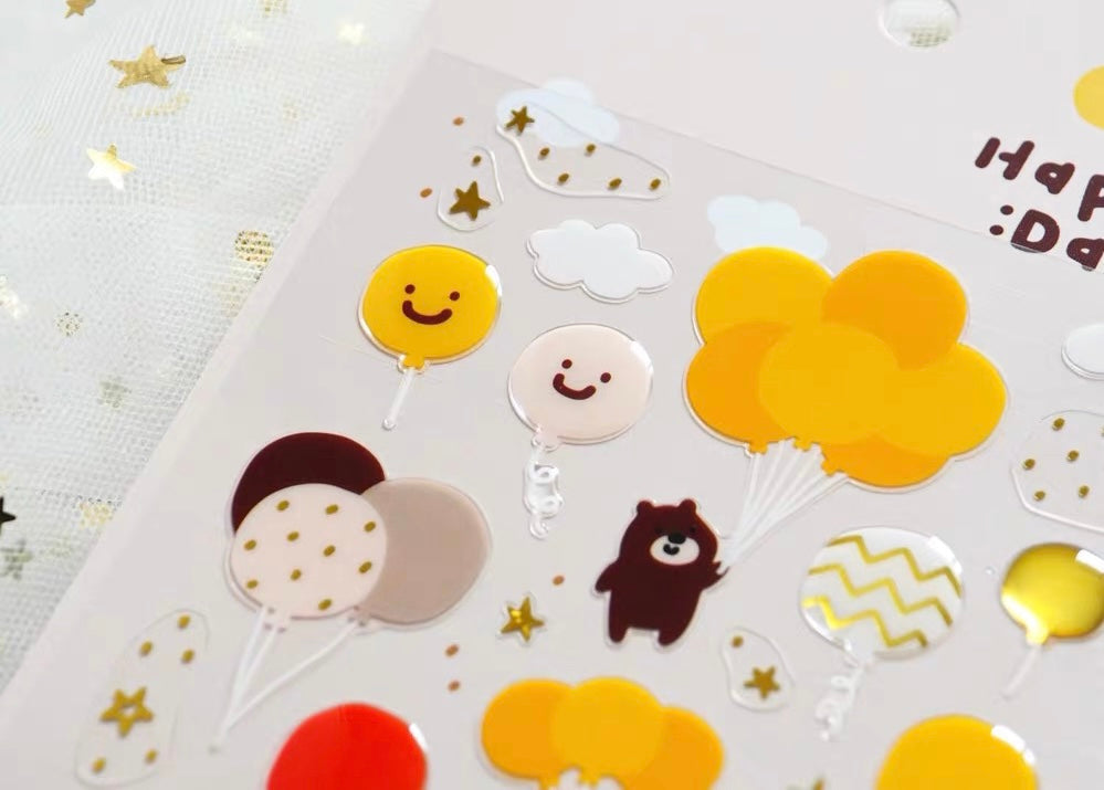 LuLuFun Studio Happy Day Decorative Stickers for Journaling - 1 Sheet