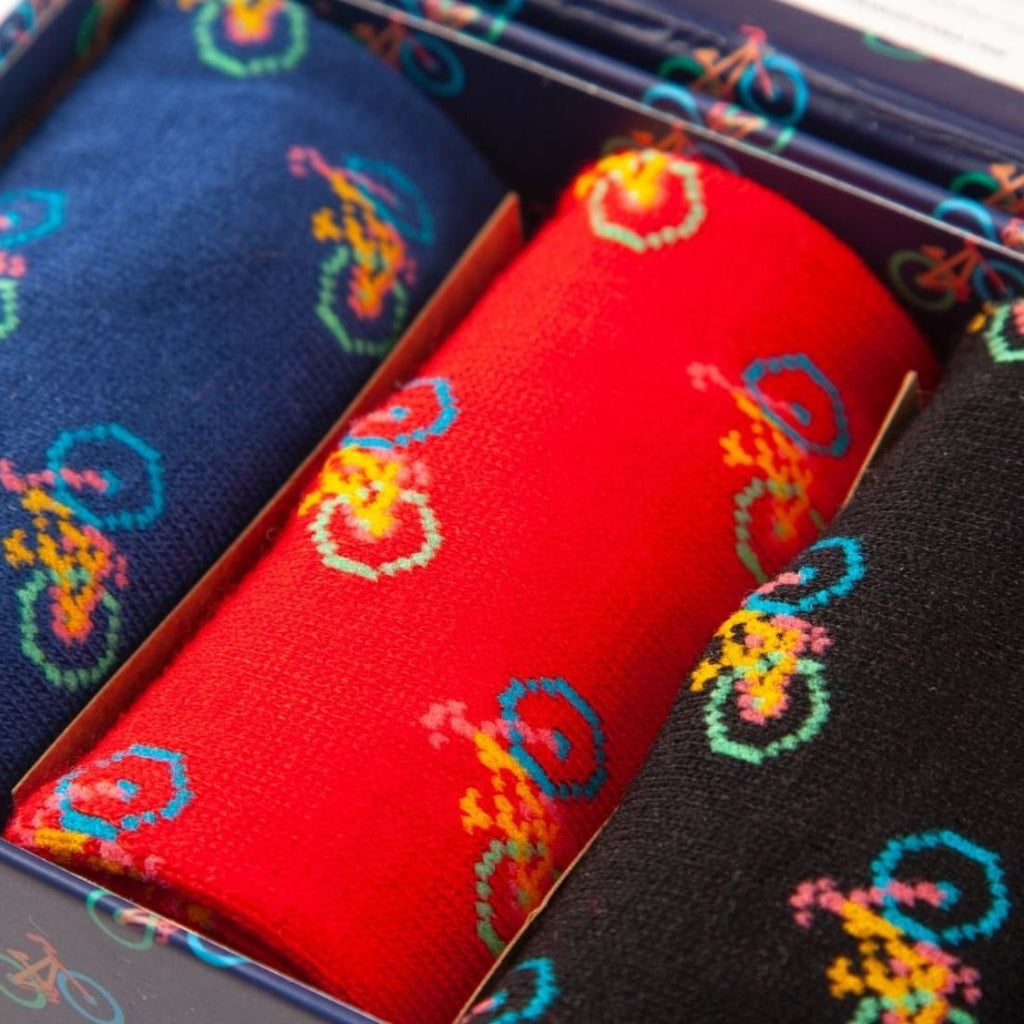 Swole Panda Men's Bicycle Bamboo Socks Gift Box – 3 Pair Luxury Set