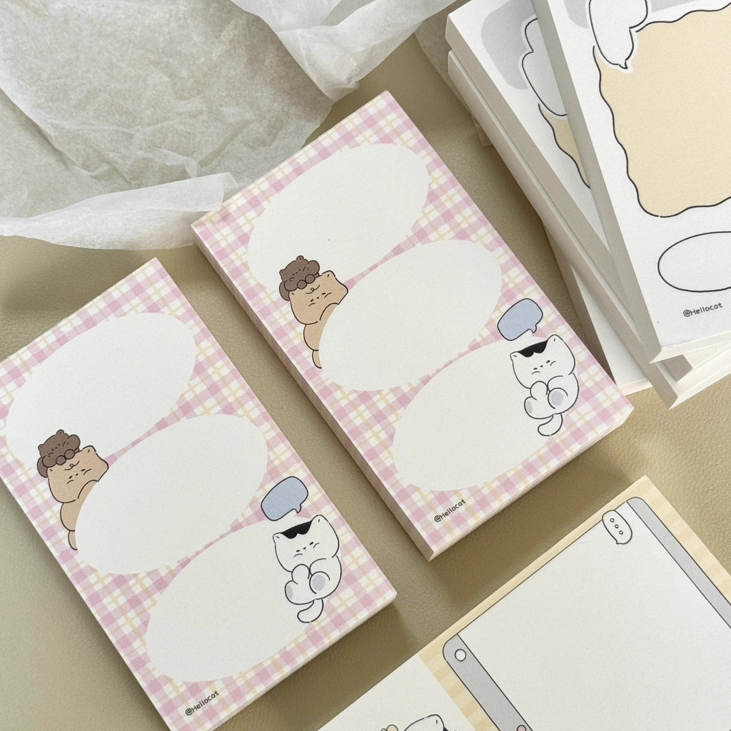 Cat Memo Note Pad by LuLuFun Studio – 50 Sheets Cute Kawaii Stationery
