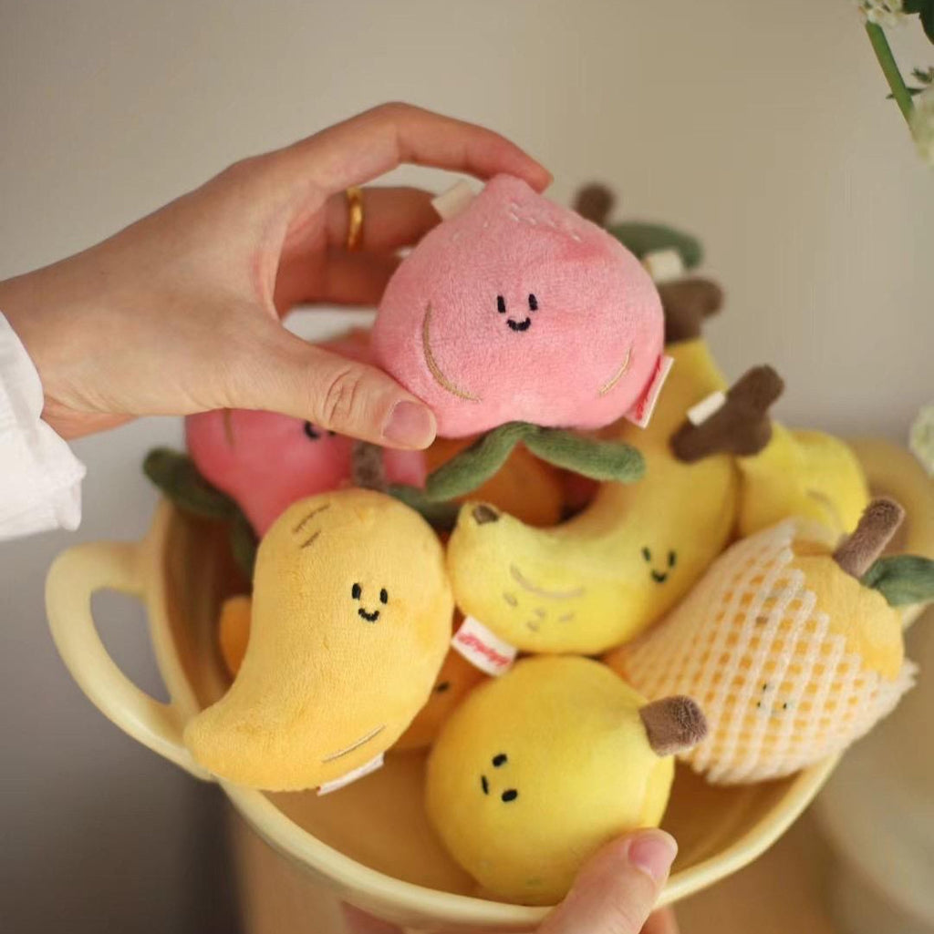 Peach Plush Bag Charm – LuLuFun Studio Kawaii Soft Fruit Keychain