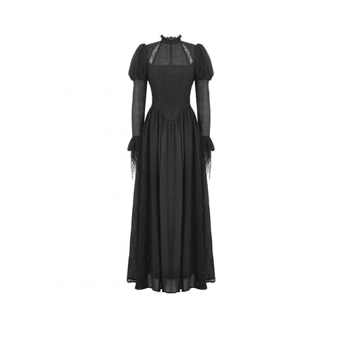 Dark in Love Harlow Gothic Lace Maxi Dress – Victorian Enchantress Style