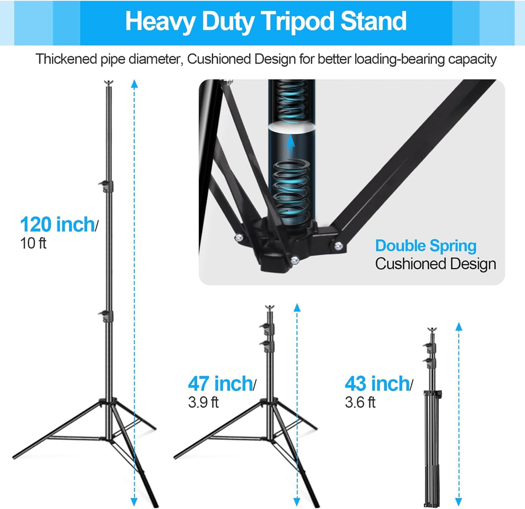 EMART Heavy Duty Backdrop Stand Kit | 3x3.6m Adjustable Photo Frame
