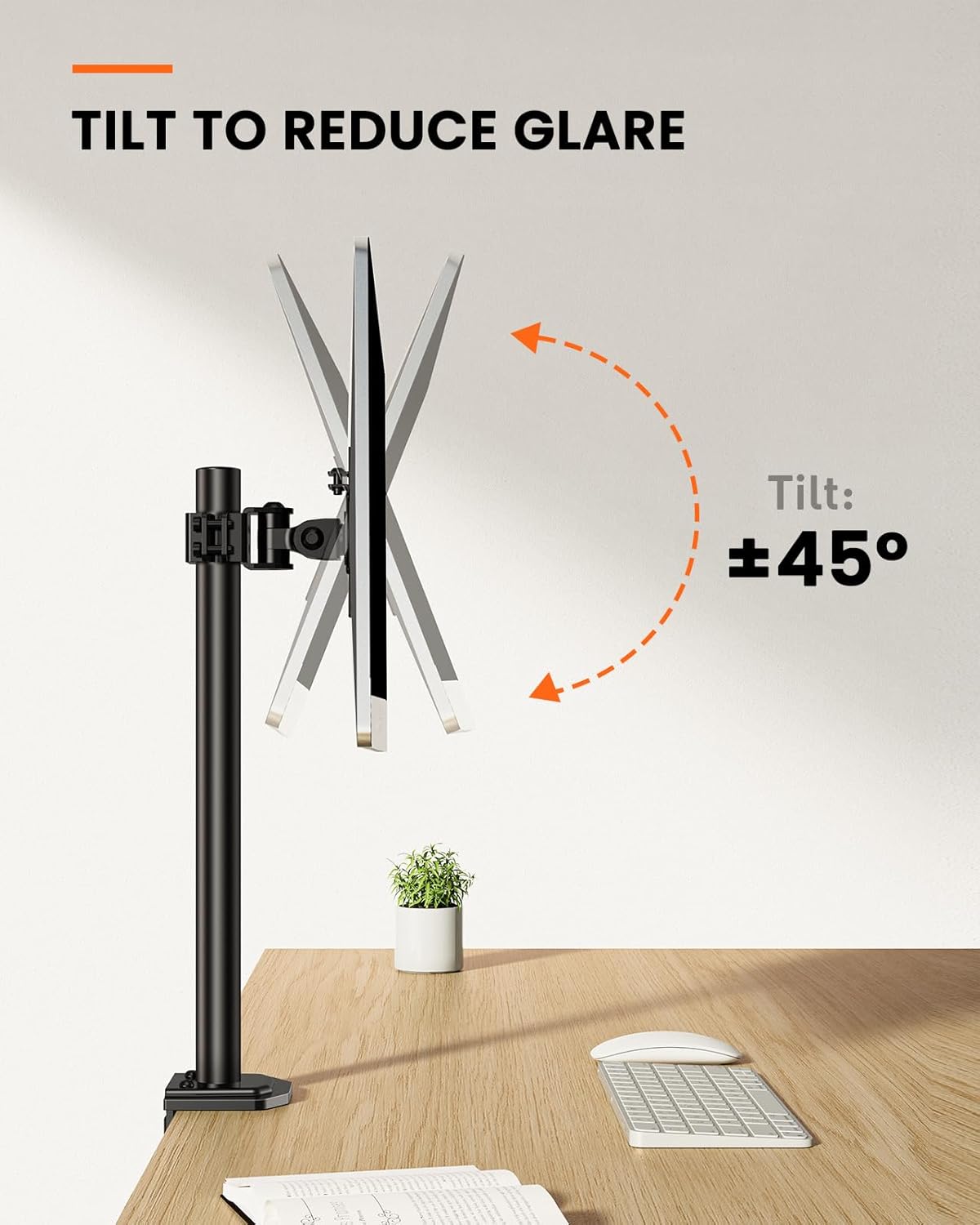 ErGear Single Monitor Stand | 13-32 Inch VESA Desk Mount | 8kg Capacity