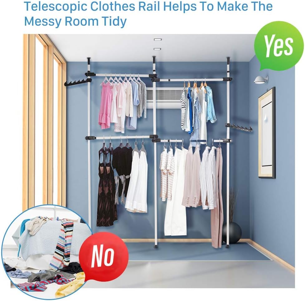Massive Discounts Heavy Duty Telescopic Clothes Rack - Stainless Steel