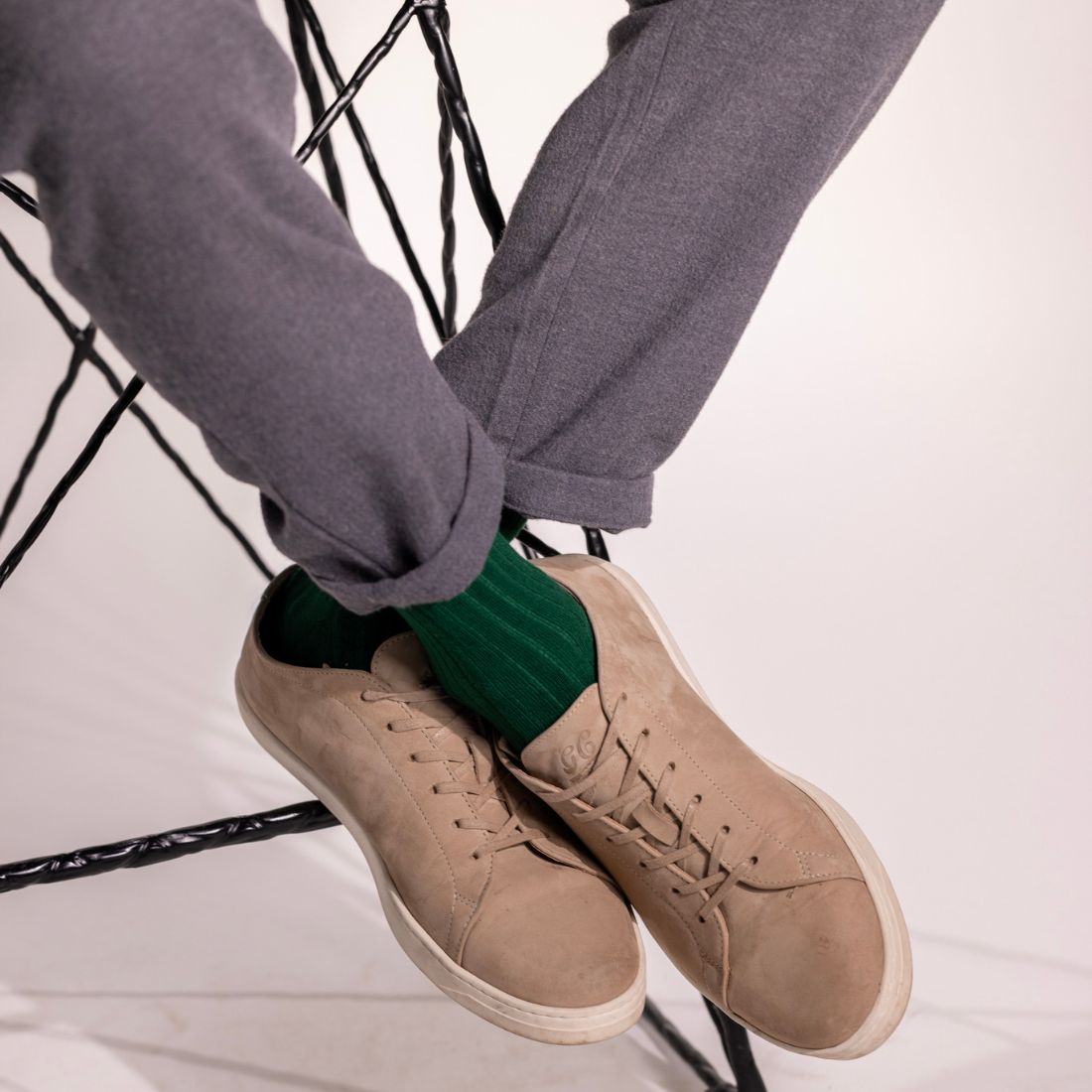 Swole Panda Racing Green Bamboo Socks – Breathable Luxury Dress Socks