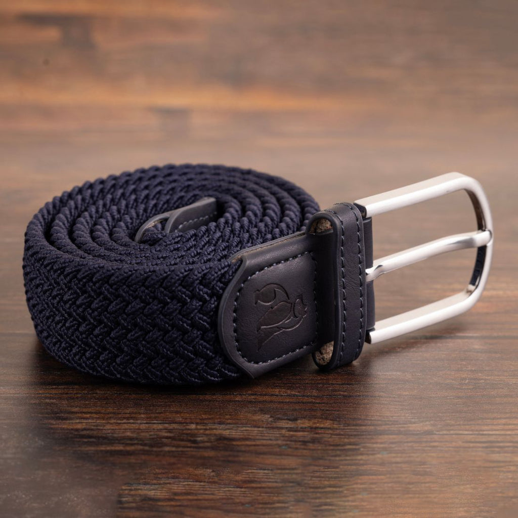 Swole Panda Navy Woven Belt – Recycled Elasticated Sustainable Belt