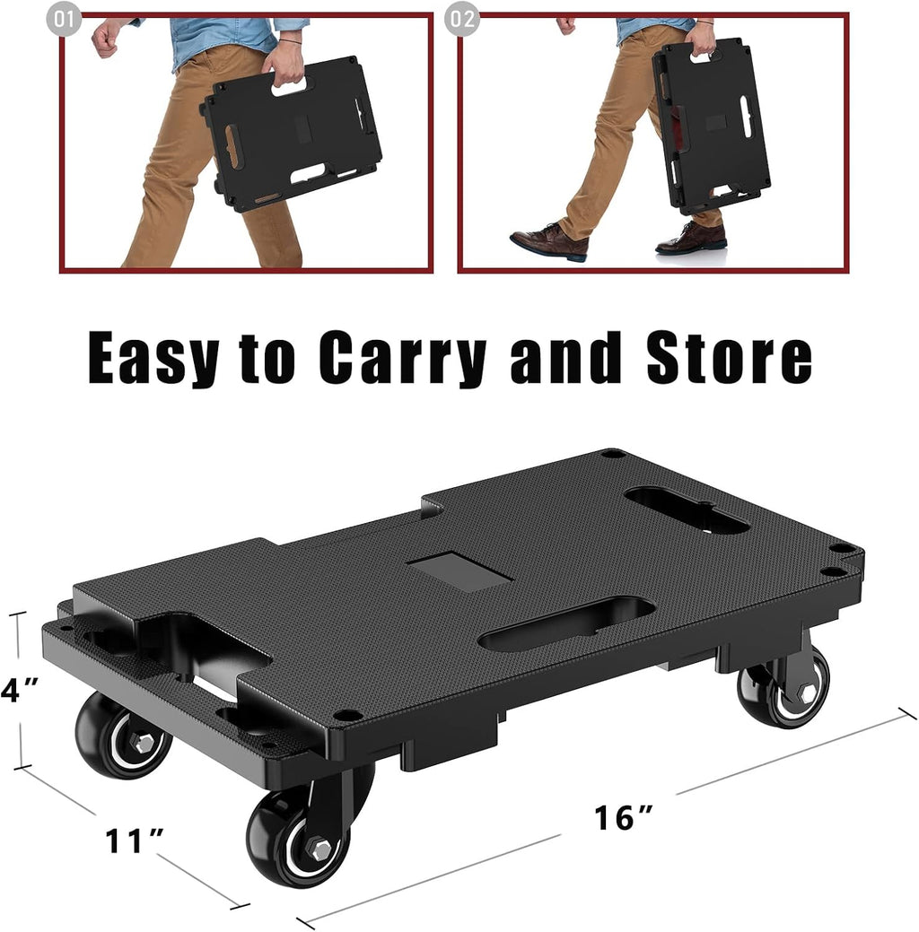 SOLEJAZZ Heavy Duty Mobile Dolly | 440lbs Connectable Trolley, 4-Pack