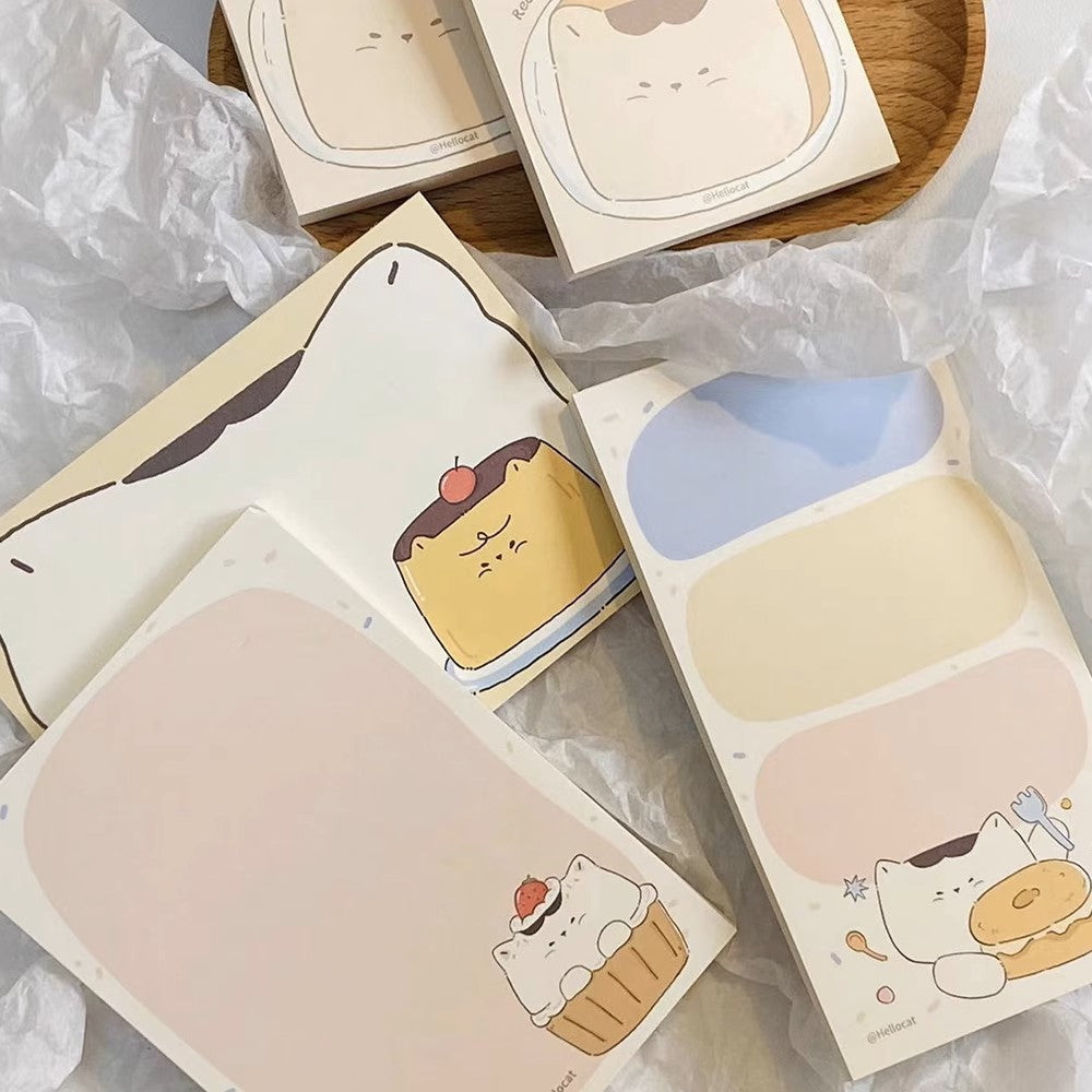 LuLuFun Studio Kitty Bakery Memo Pad – Kawaii Cat Note Pad, 50 Sheets