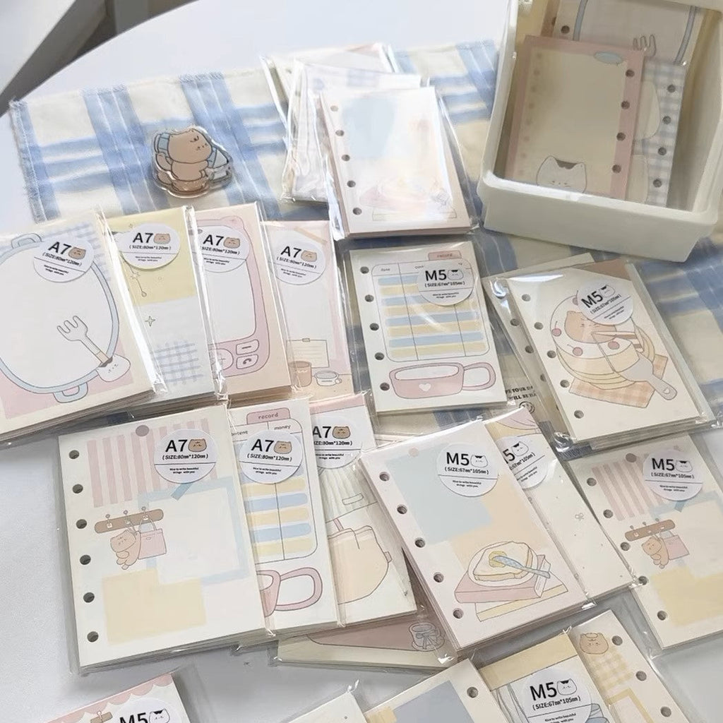 LuLuFun Studio Kitty Refill Paper – M5 Mini Size Cute Memo Notes (30ct)