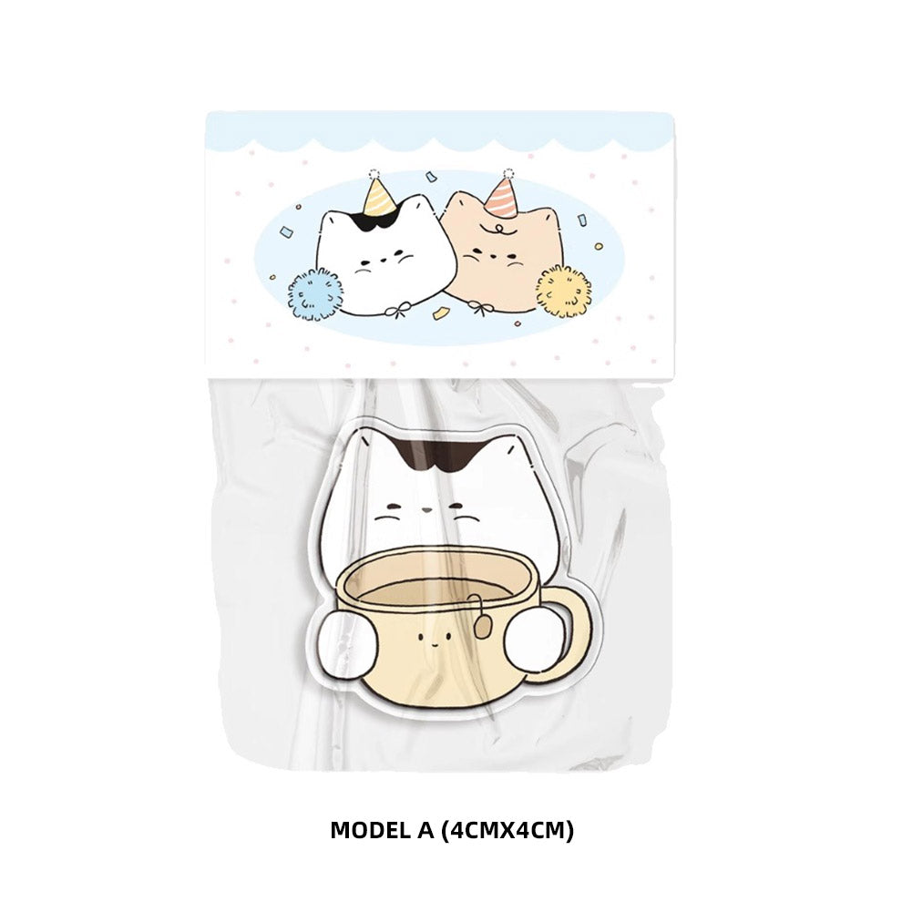 LuLuFun Studio Hello Cat Acrylic Binder Clip | Cute Cat Stationery