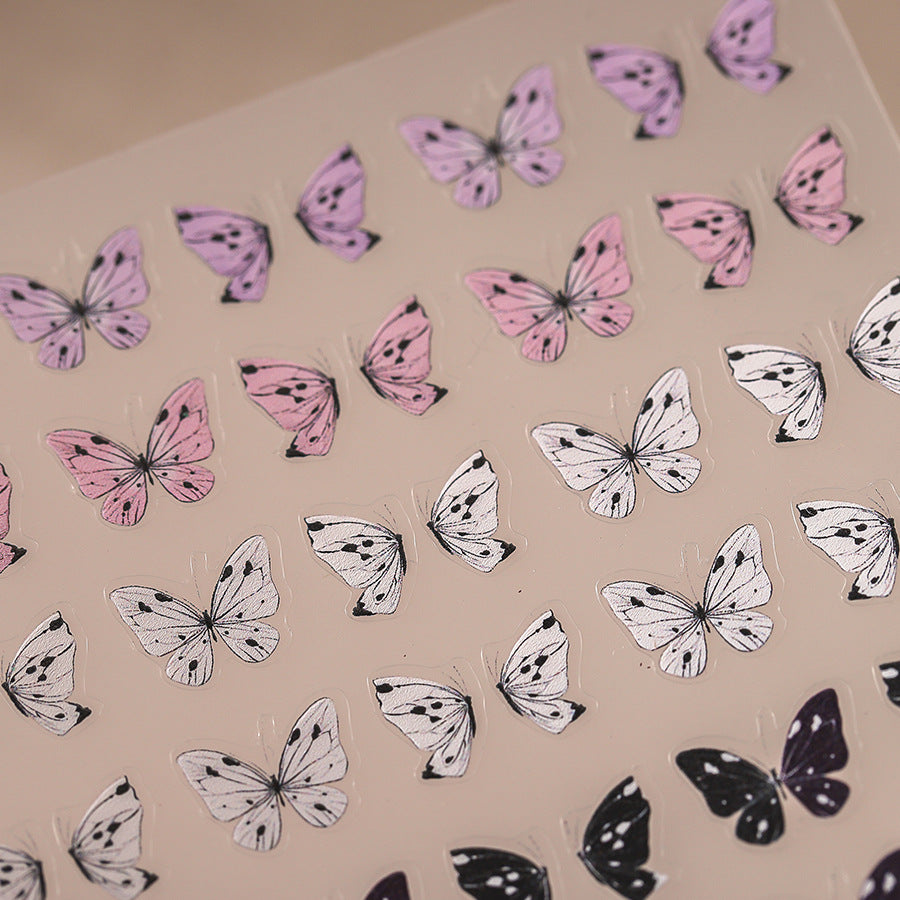 LuLuFun Studio Butterfly Nail Art Stickers – Summer Deco Decals (1 Sheet)
