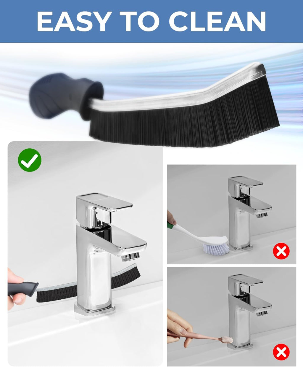 Massive Discounts Crevice Cleaning Brush - 6 Pack Hard Bristle Gap Cleaner