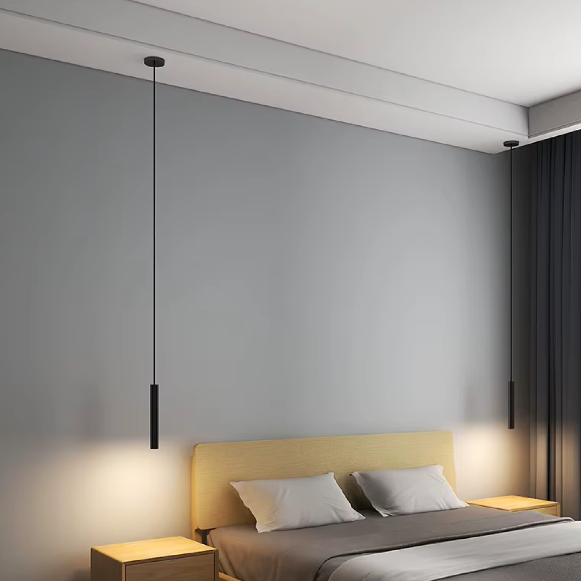 Light My House Trip Black Pendant Light – Minimal Adjustable Bedroom Lamp