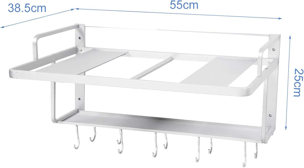 Massive Discounts 2-Tier Aluminum Wall Mounted Microwave Rack, 21.6in
