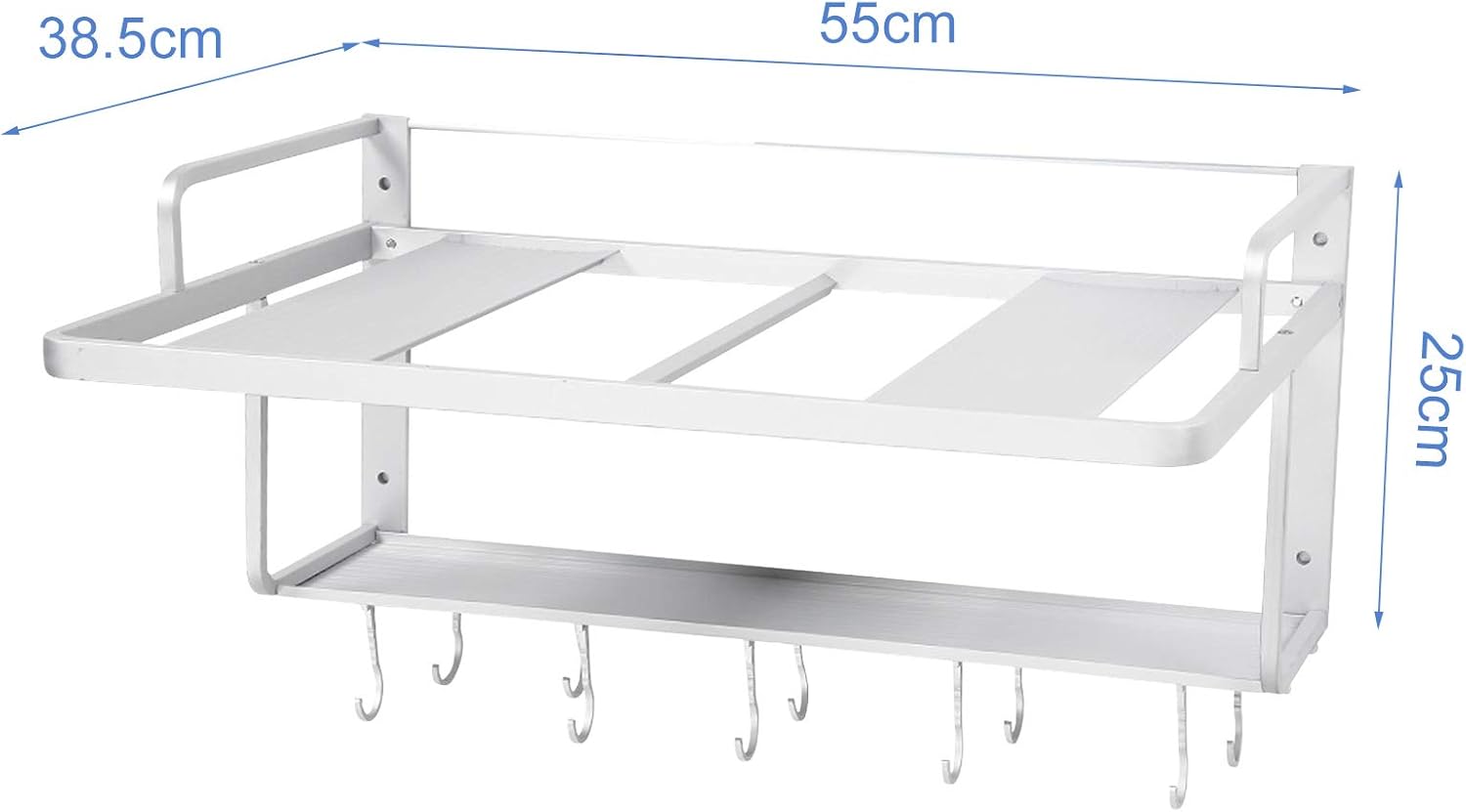 Massive Discounts 2-Tier Aluminum Wall Mounted Microwave Rack, 21.6in