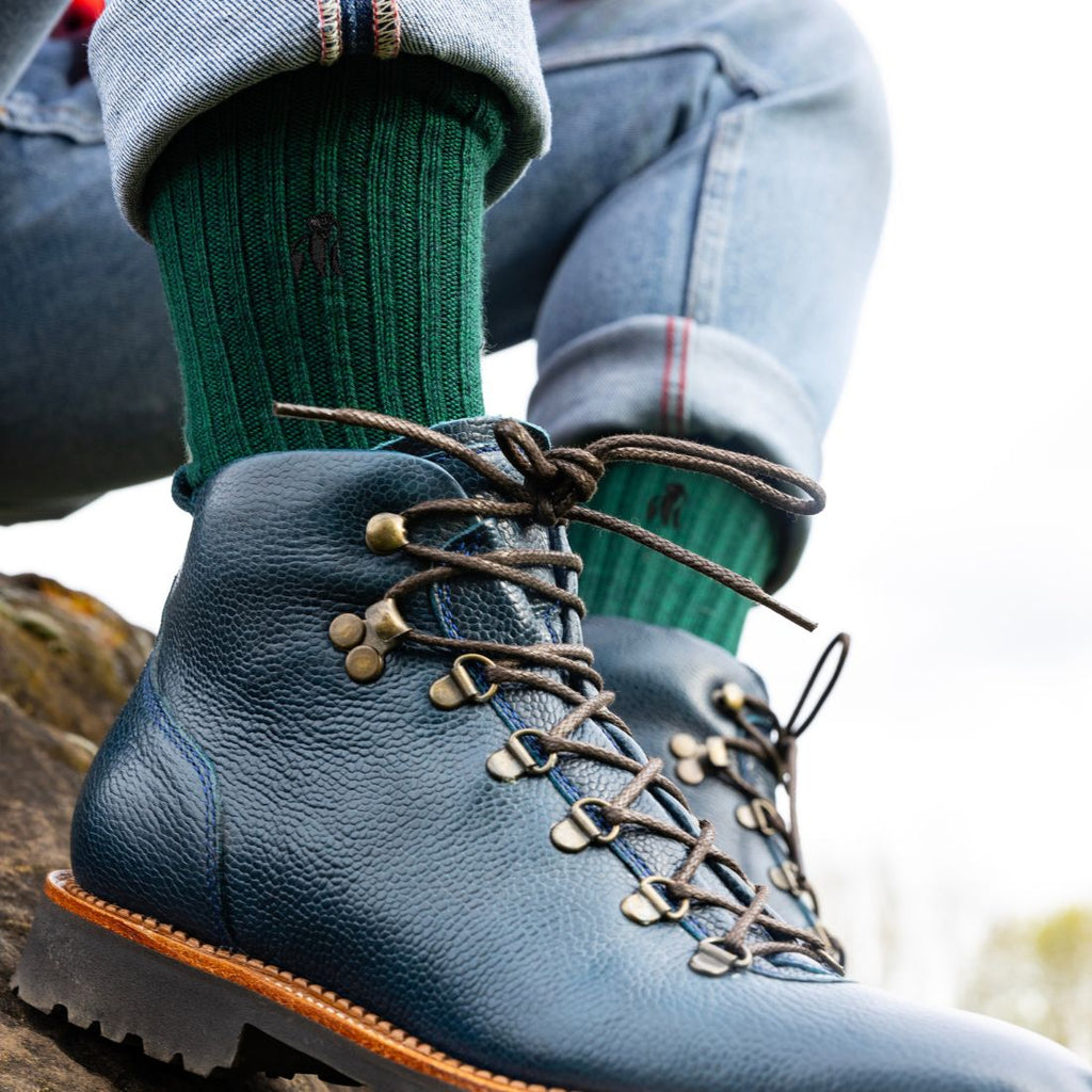 Swole Panda Racing Green Bamboo Boot Socks – Thick Cushioned Knit