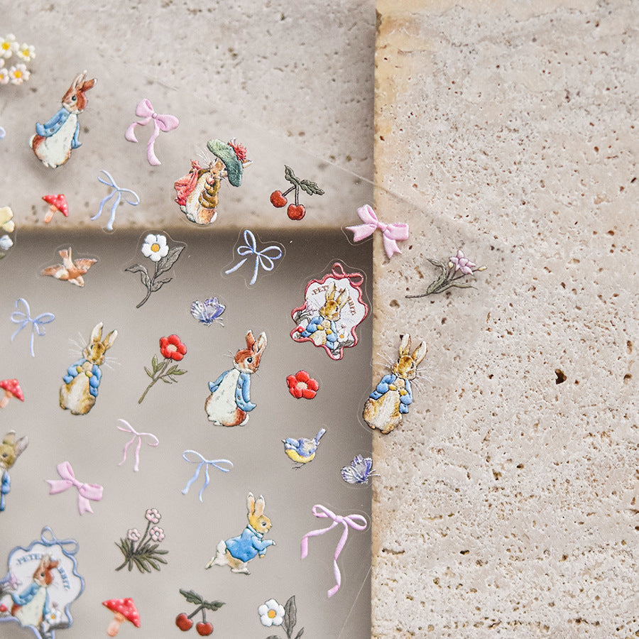 Bunny Nail Deco Stickers by LuLuFun Studio | Ultra-Thin Manicure Decals