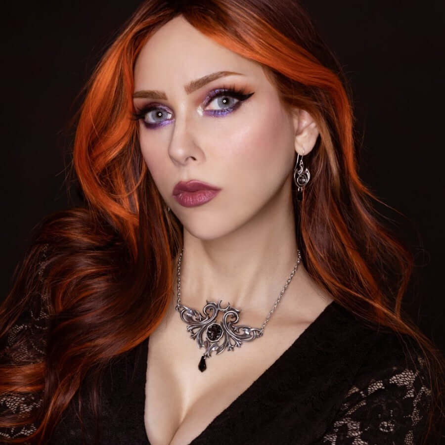 Alchemy Gothic Midnight Memorial Necklace – Baroque Austrian Crystal