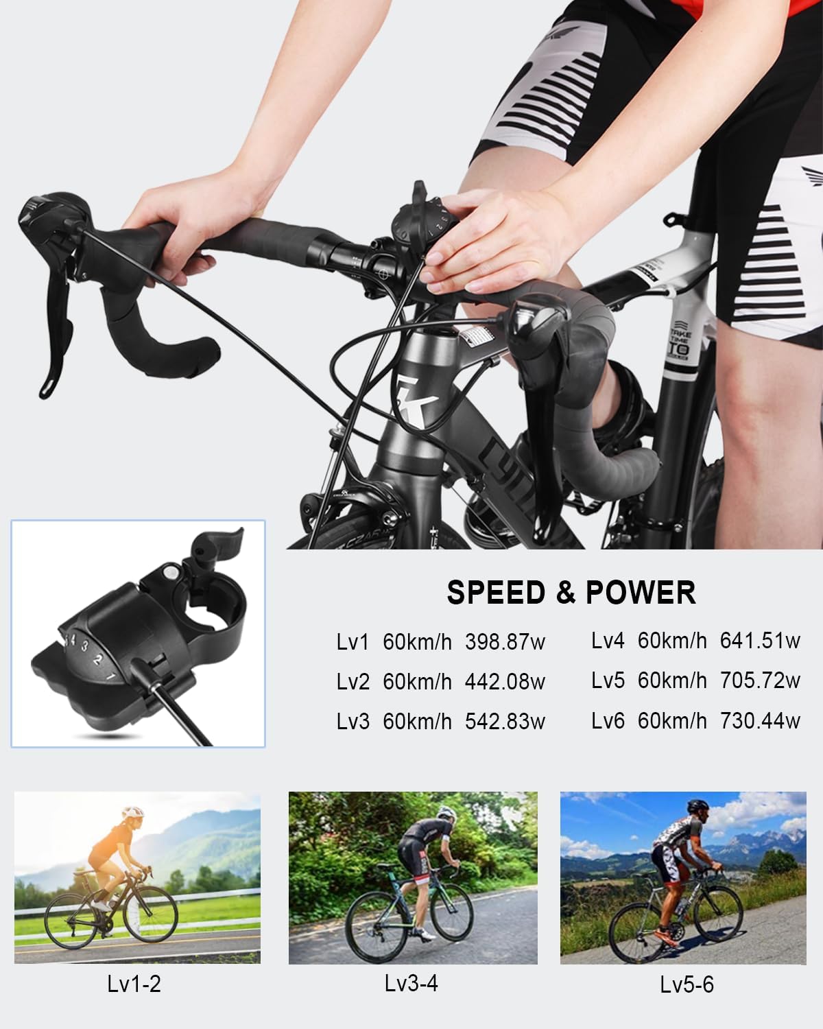 CXWXC Indoor Bike Trainer Stand - Foldable Magnetic 6-Level Resistance