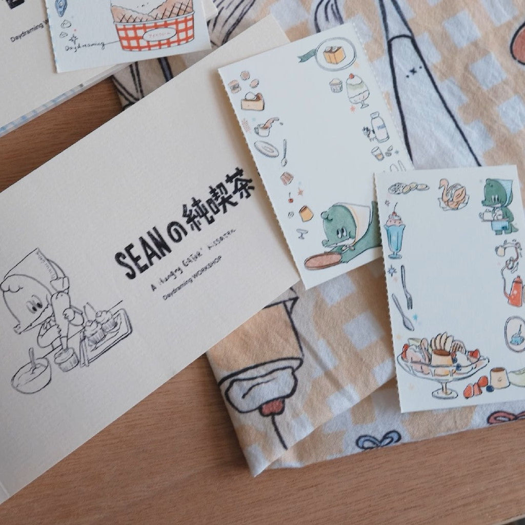 LuLuFun Studio Bunny and Crocodile Memo Notepad - 30 Hand-Painted Notes