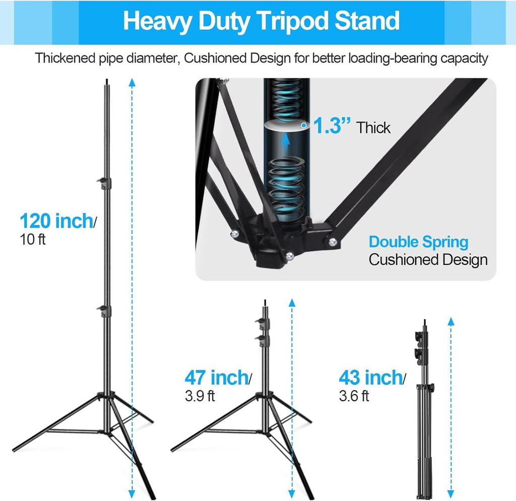 EMART Heavy Duty Backdrop Stand - 3x3m Adjustable Photography Frame Kit