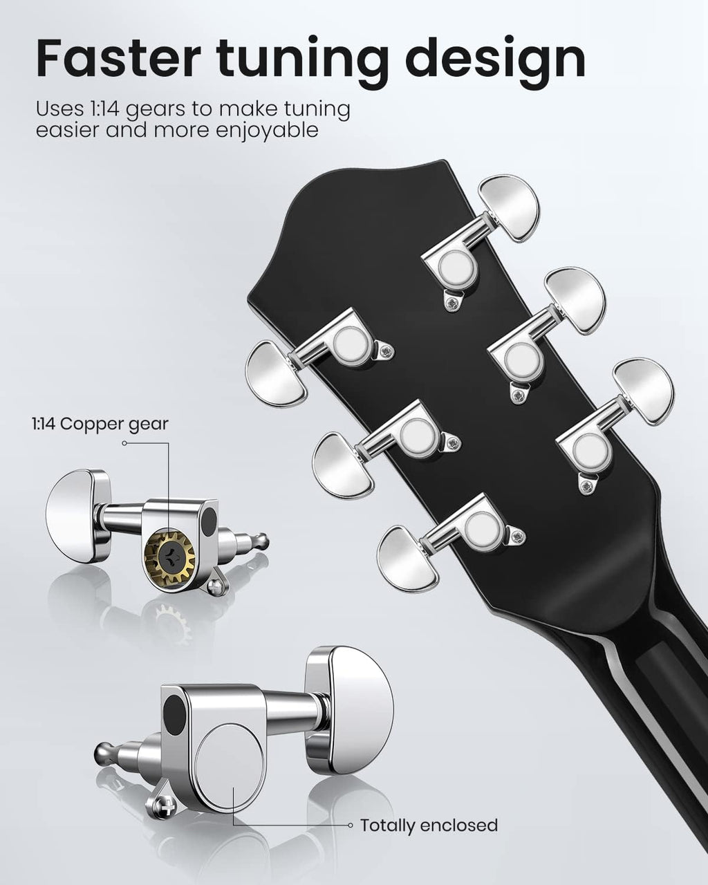 Moukey 41 Inch Full Size Acoustic Guitar – Cutaway Beginner Starter Kit