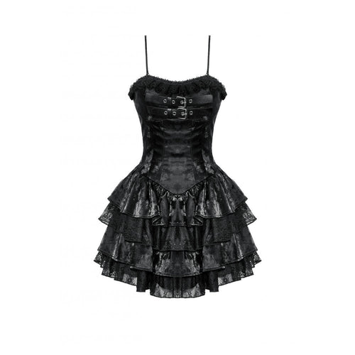 Dark in Love Harriet Punk Shiny PU Leather Layered Corset Dress